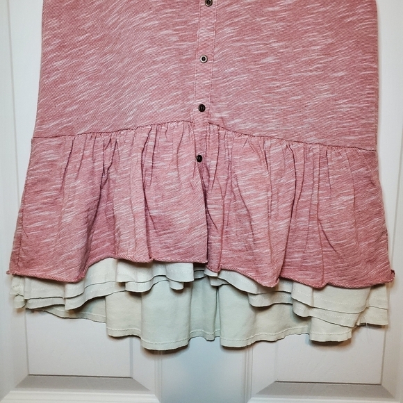 Anthropologie Pilcro Chrissy Babydoll Ruffle V Neck Layered Button Down Top XS - Picture 4 of 9